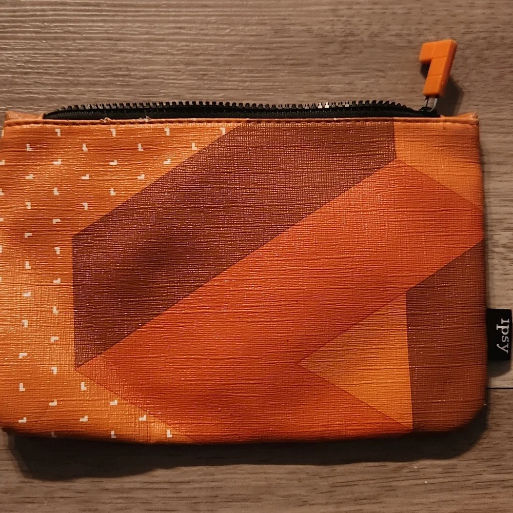 Ipsy Orange Tetris Travel Makeup Bag